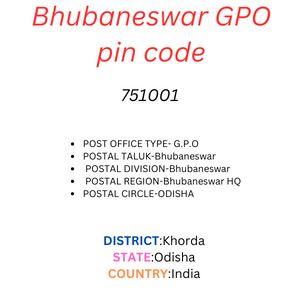 Bhubaneswar GPO pin code