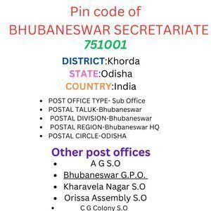 Pin code of BHUBANESWAR SECRETARIATE